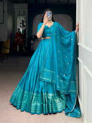 Beautiful Pure Chanderi Plan Lehenga Choli
