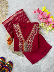 Beautiful Vatican Silk Embroidery With Sequence Work Dress