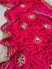 Beautiful Georgette Kaccha Gotapatti Work Saree