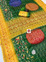 Beautiful Kota Silk Bandhej Printed Saree