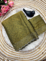 Beautiful Fandy Satin Weaving Zari Pattern Saree