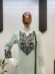 Beautiful Georgette Foil Paper With Embroidery Work Suit