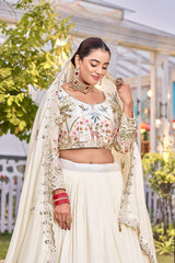 Beautiful Pure Vichita Silk Embroidery Sequence Work Lehenga Choli