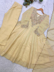 Festive Special Coss Moss Silk Codding Sequence Embroidery Work Gown