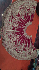 Beads Handwork Rani Hot Pink, Maroon Cherry Red, Rust Orange Latest Bridal Lehenga