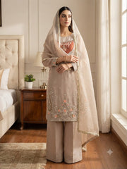Party-wear Moss Embroidery Sequence Work Suit