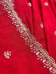 Festive Season Special Red Georgette Thread With Sequence Work Gown