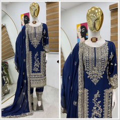 Partywere Chionon Silk Sequence Embroidery Work Salwar Suit