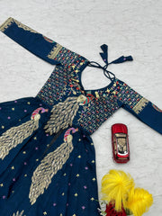 Festival Special Pure Vichitra Thread & Sequence Work Crop Top