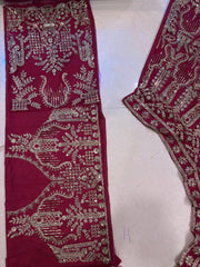 Designer Wedding Wear Deep Red Embroidered Lehenga Choli