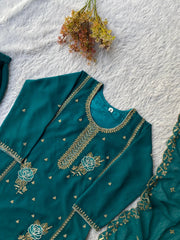 Party-wear Georgette Sequence Embroidery Work Gharara