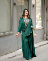 Stylish Air Tex Chinon Sequence Embroidery Work Co-ord Set