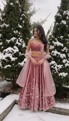 Beautiful Designer Japan Satin Coding Dori With Sequence Work Lehenga Choli