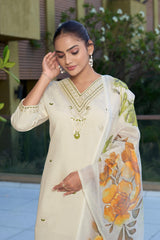 Beautiful Roman Silk Embroidery Sequence Work Salwar Suit
