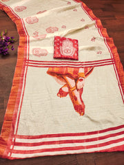 Durga Ashtami Special Beautiful Durga Maa Printed Saree