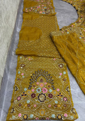 Wedding Wear Gold Crush Embroidery Sequence Work Lehenga Choli