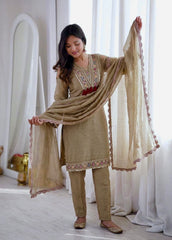 Beautiful Salsa Silk Designer Embroidery & Sequence Work Dress