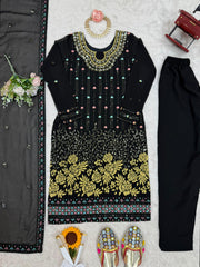 Beautiful Georgette Sequence Real Mirror Work Salwar Suit