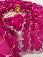 Party-wear Pure Soft Jimmy Choo Chiffon Silk Saree