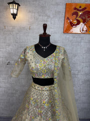 Beautiful Party-wear Butterfly Net Embroidery Sequence Work Lehenga Choli