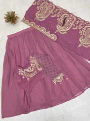 Trendy Stylish Georgette Cording Sequence Work Lehenga Blouse WIth Shrug