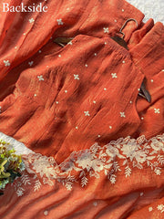 Party-wear Trendy Crunchy Silk Embroidery Work Gown