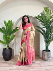 Trending Pure Tissue Silk With Zari Weaving Saree