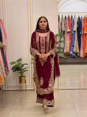 Party-wear Georgette Embroidery Sequence Work Salwar Suit