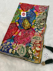 Georgette Bhandhini Pachrangi Printed Saree