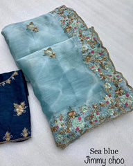 Party-wear Trending Jimmy Choo Sequence Work Saree