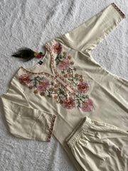 Beautiful Pure Khadi Cotton Embroidery With Sequence Work Dress