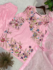 Beautiful Crape Silk Sequence Embroidery Work Salwar Suit