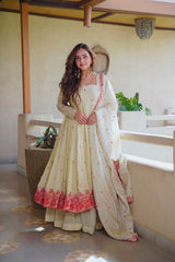Designer Dimond Silk Embroidery Work Gown