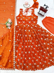Perfect Festive Celebrations Fendy Silk Thread With Sequence Work Gown