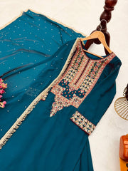 Party Were Georgette Embroidery Work Sarara Set