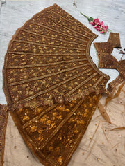 Wedding Special Soft Butterfly Net Embroidery Work Lehenga Choli