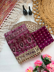 Trendy Pure Arjakh Satin viscous Silk With Real Mirror Work Saree