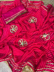 Beautiful Georgette Kaccha Gotapatti Work Saree