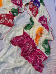 Beautiful Soft Moss Chiffon Saree