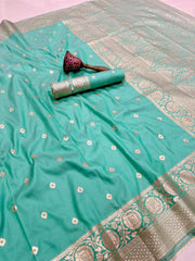 Beautiful Banarasi Silk Gold Zari Weaving Saree