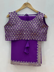Designer Georgette Sequence With Cut Work Border Saree
