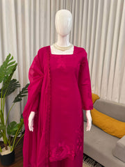 Beautiful Soft Cotton Thread Sequence Work Suit