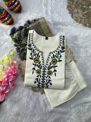 Designer Khadi Cotton Embroidery Work Salwar Suit