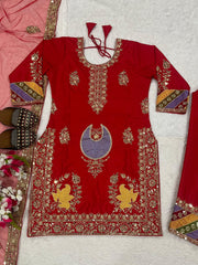 Designer Party-wear Natural Crepe Silk Sequence Work Dress