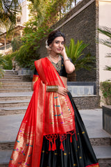 Traditional Jacquard Silk Paithani Zari Weaving Work Lehenga Choli