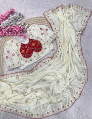 Beautiful Chinnon Silk Sequence Designer Saree