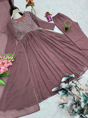 Designer Georgette Embroidery Sequence Work Salwar Suit