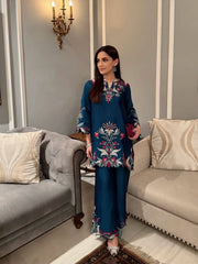 Trendy French Crape Embroidery & Cutwork Co-Ord Set