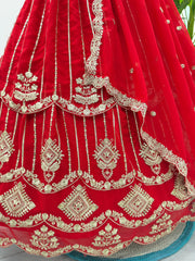 Reception Special Royal Red Georgette Sequence Work Lehenga choli