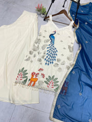 Beautiful French Crepe Embroidery Work Sharara